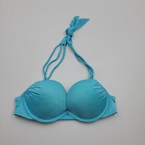 Victoria's Secret Teal Halter Bikini Top Size 32B